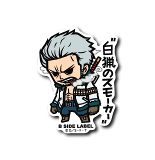 One Piece Smoker "Smoker the White Hunter" B-Side Label Sticker Japan Exclusive