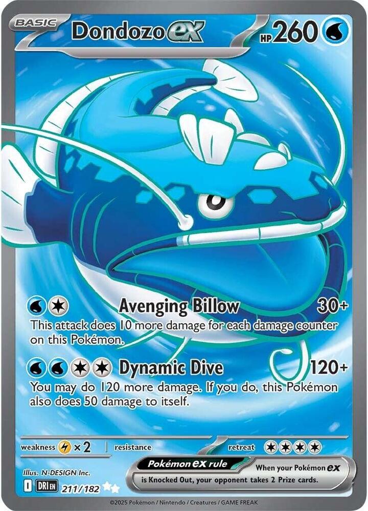 Dondozo ex - 211/182 - SV10: Destined Rivals (DRI)