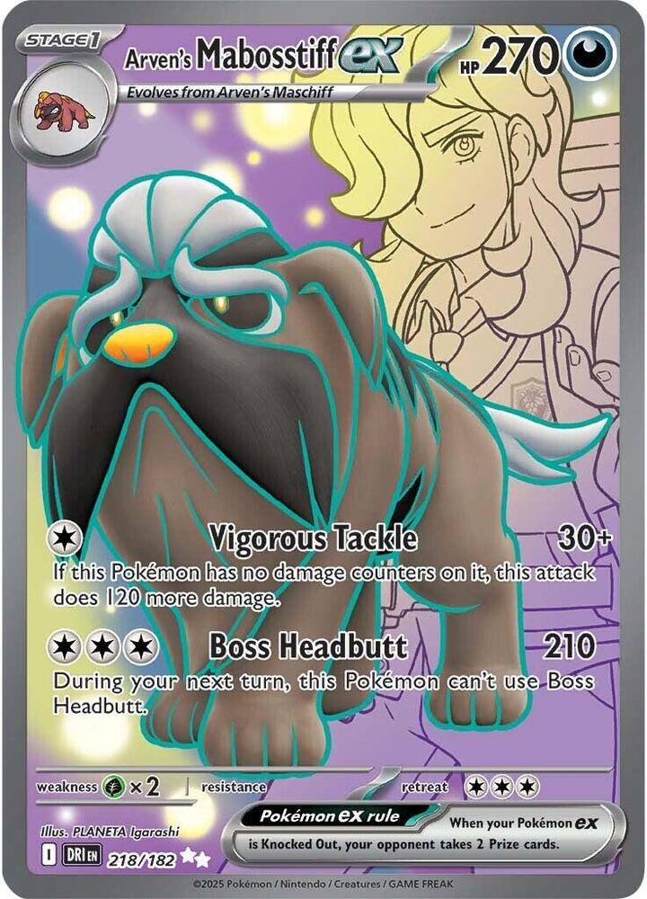Arven's Mabosstiff ex - 218/182 - SV10: Destined Rivals (DRI)