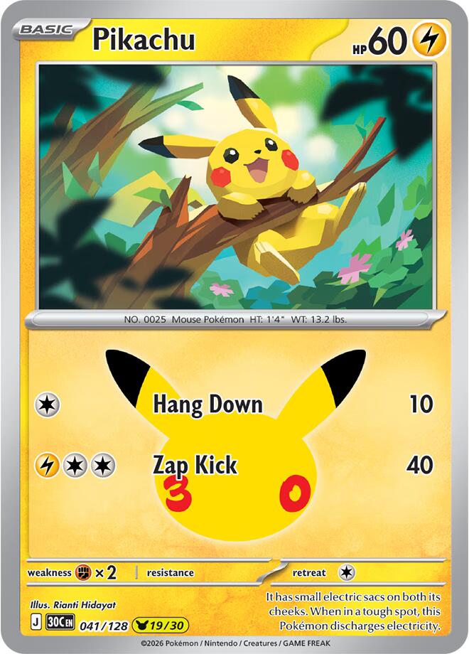Pikachu - 041/128 - ME: 30th Celebration (30C)