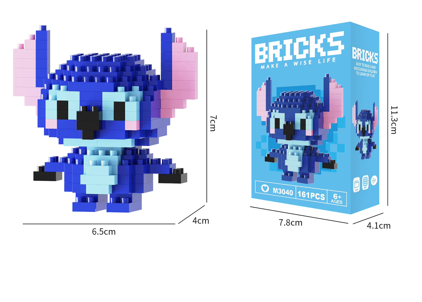 Disney Lilo & Stitch Stitch Bricks Make a Wise Life Asia Exclusive