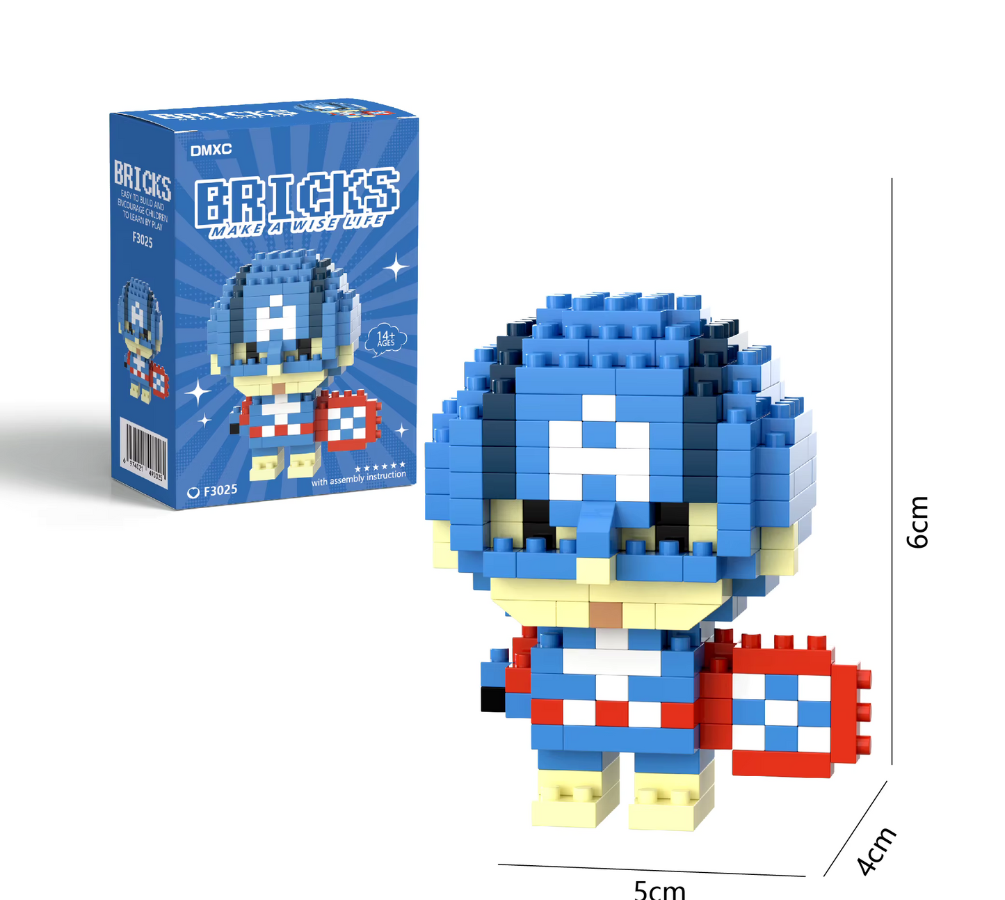Marvel Captain America Bricks Make a Wise Life Asia Exclusive