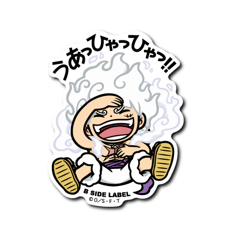 One Piece Luffy "Gear 5 Uah Hya-hya!!" Front B-Side Label Sticker Japan Exclusive