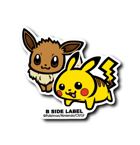 Pokemon Pikachu & Eevee B-Side Label Sticker Japan Exclusive