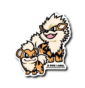 Pokemon Growlithe & Arcanine B-Side Label Sticker Japan Exclusive