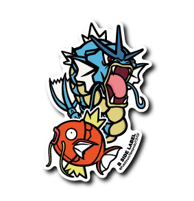 Pokemon Magikarp & Gyarados B-Side Label Sticker Japan Exclusive