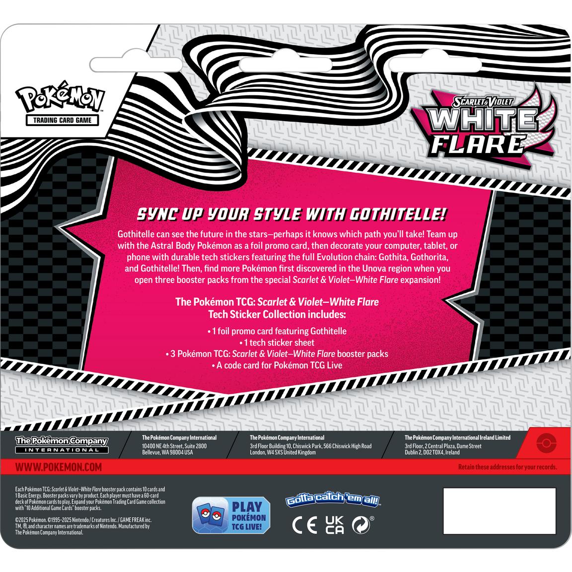 Pokemon TCG: Scarlet & Violet Black and White White Flare Tech Sticker Collection