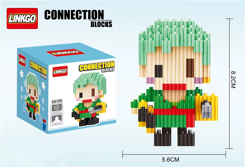 Lechuan/Linkgo One Piece Zoro Micro Building Blocks Set Asia Lechuan/Linkgo One Piece Zoro Micro Building Blocks Set Asia