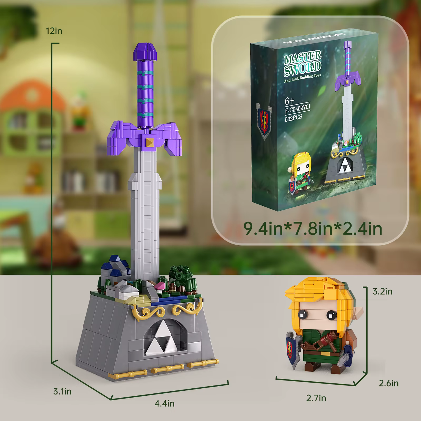 Buildingboat The Legend of Zelda Master Sword And Link Building Blocks Set