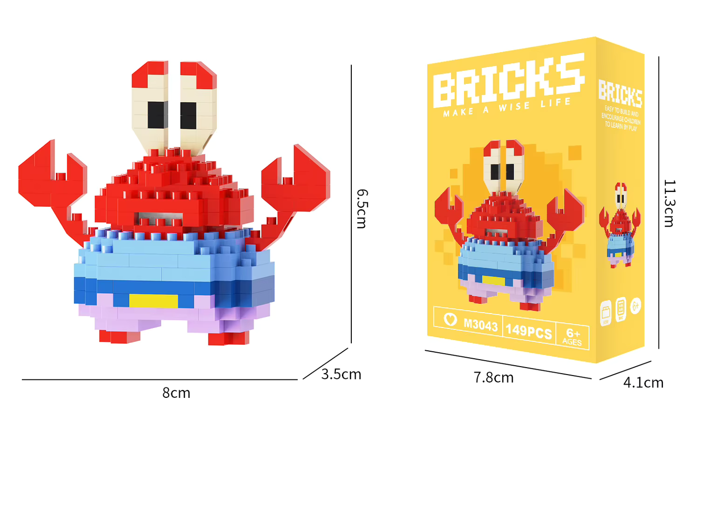 SpongeBob SquarePants Mr. Krabs Bricks Make a Wise Life Asia Exclusive