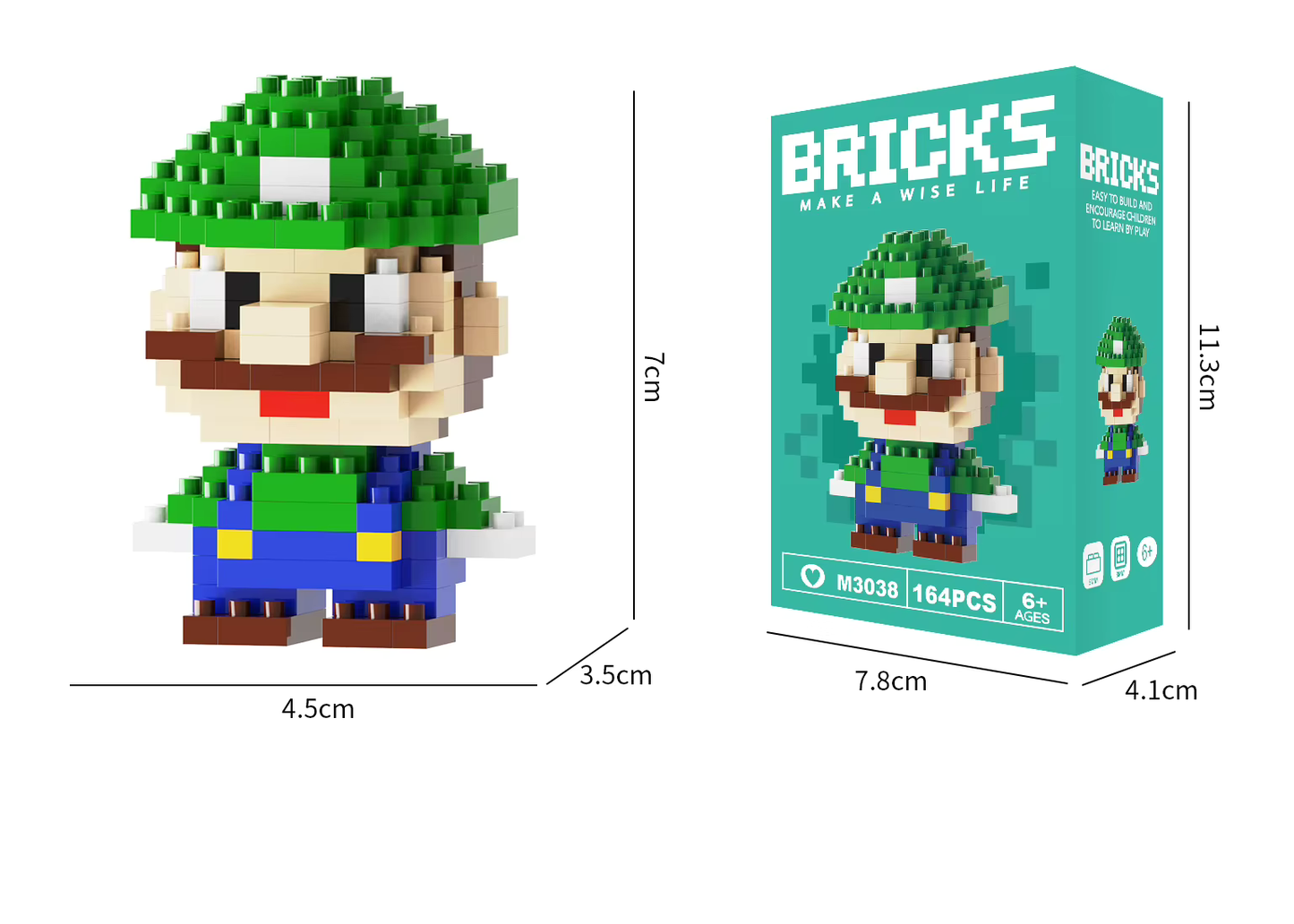 Super Mario Bros Luigi Bricks Make a Wise Life Asia Exclusive