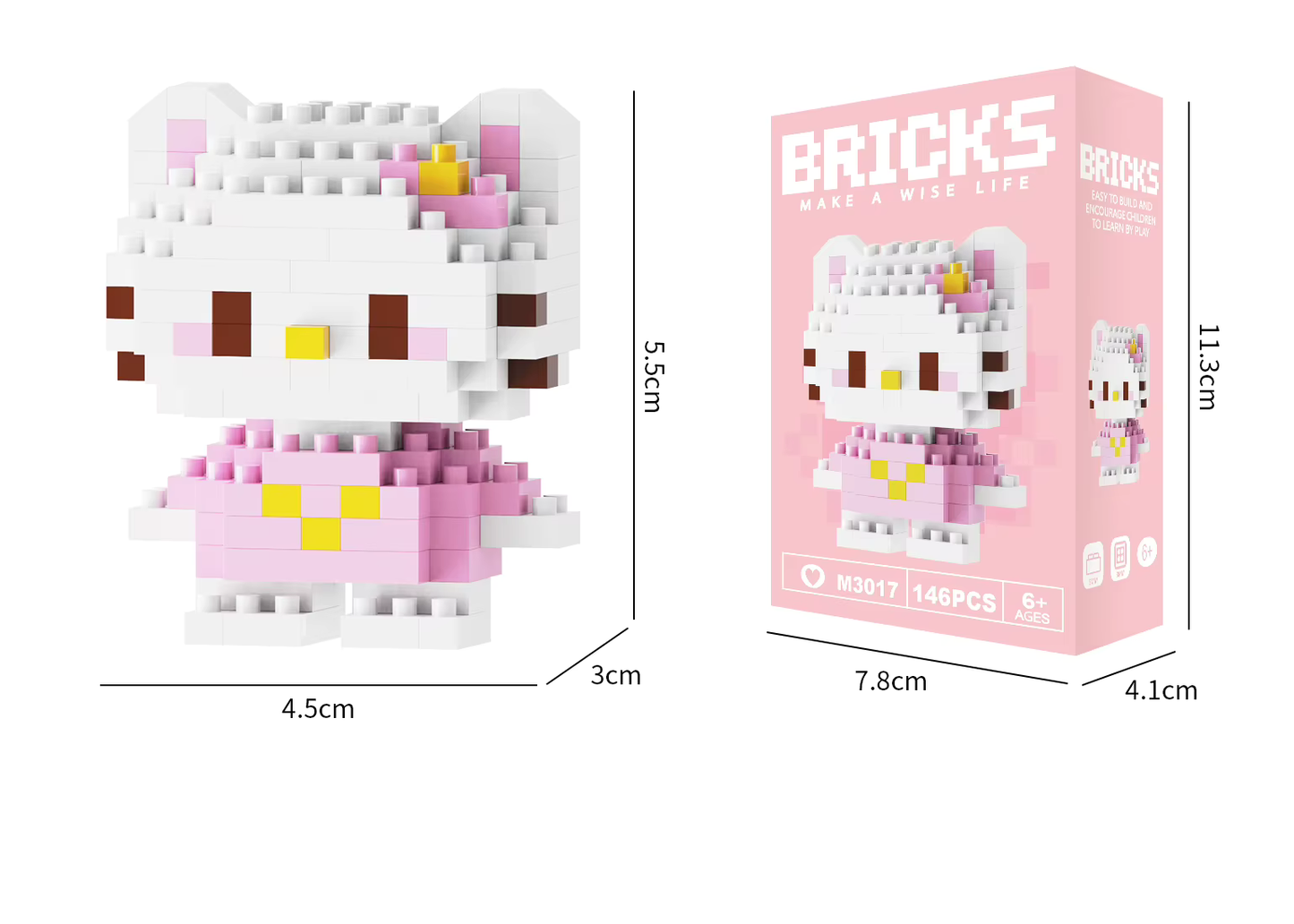 Sanrio Hello Kitty Pink Outfit Bricks Make a Wise Life Asia Exclusive