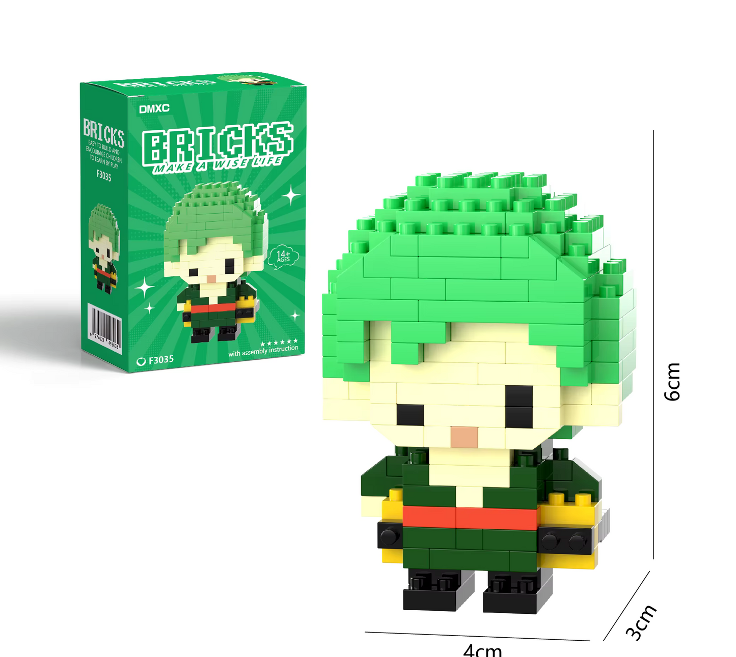 One Piece Roronoa Zoro Bricks Make a Wise Life Life Asia Exclusive