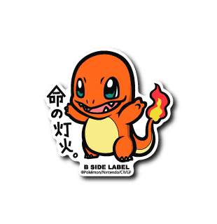 Pokemon Charmander B-Side Label Sticker Japan Exclusive