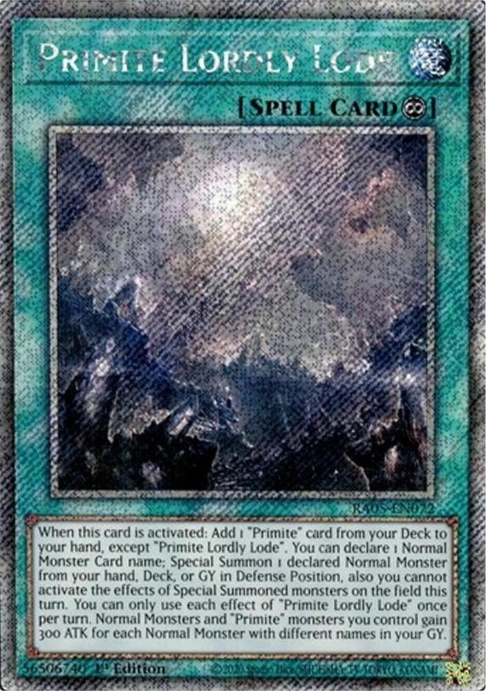 Primite Lordly Lode (Platinum Secret Rare) - Rarity Collection 5 (RA05)