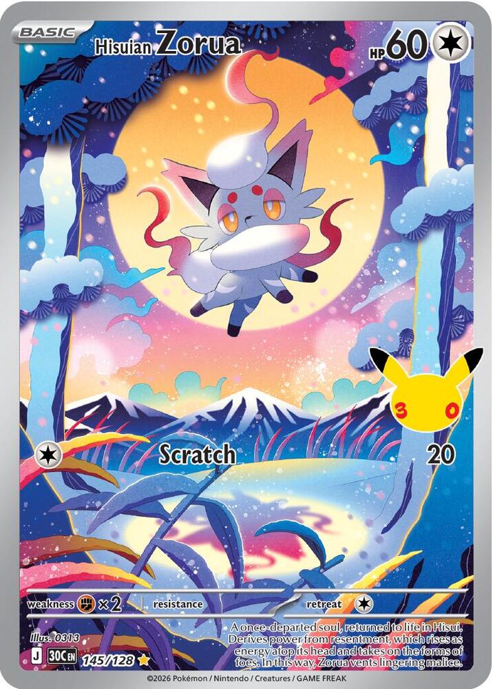 Hisuian Zorua - 145/128 - ME: 30th Celebration (30C)