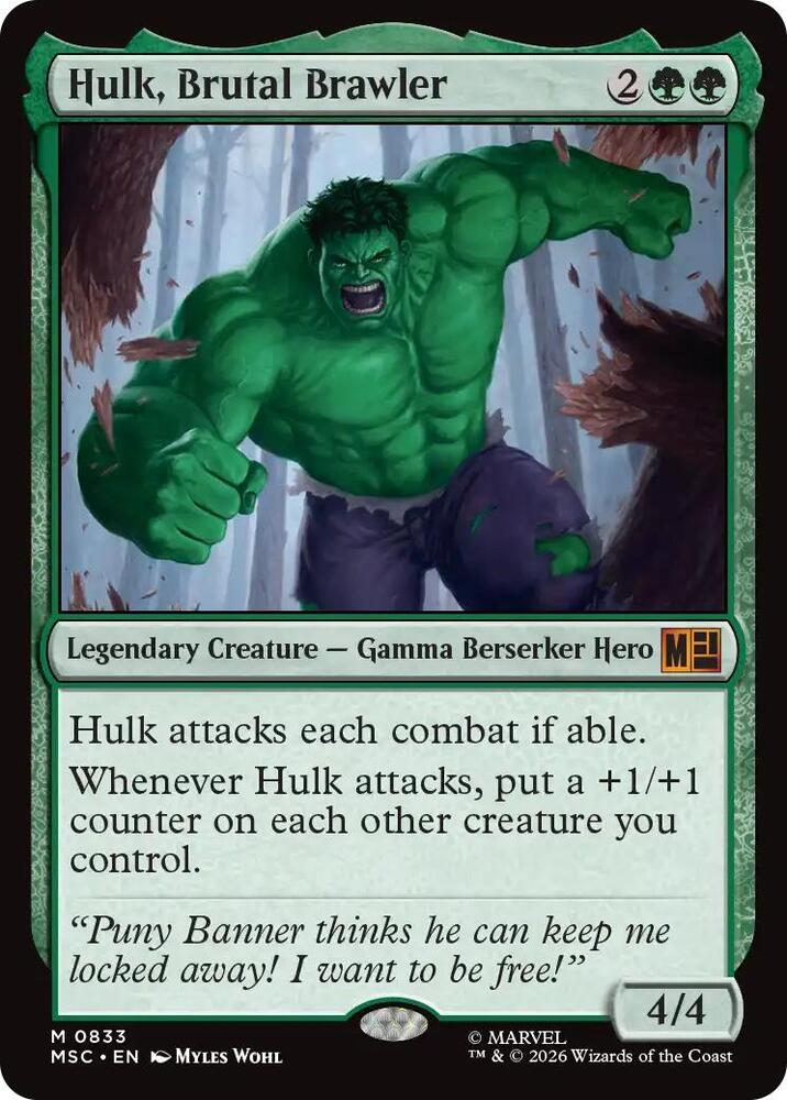Hulk, Brutal Brawler - Commander: Marvel Super Heroes (MSC)