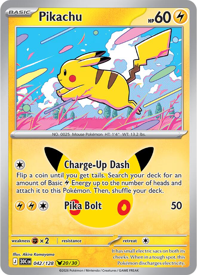 Pikachu - 042/128 - ME: 30th Celebration (30C)