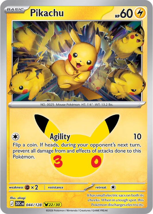 Pikachu - 044/128 - ME: 30th Celebration (30C)