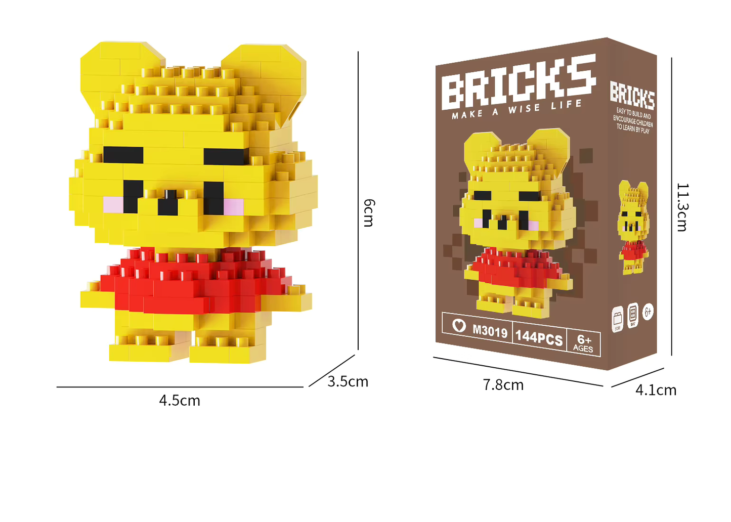 Disney Winnie The Pooh Bricks Make a Wise Life Asia Exclusive