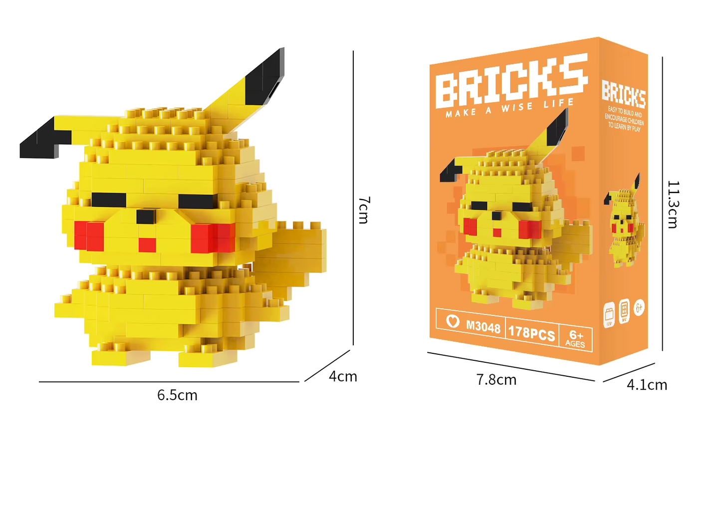 Pokemon Pikachu Bricks Make a Wise Life Asia Exclusive
