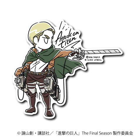 Attack On Titan Default Erwin B-Side Label Sticker Japan Exclusive