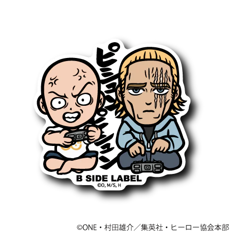 One Punch Man Saitama & King "Pishun Pishun" B-Side Label Sticker Japan Exclusive