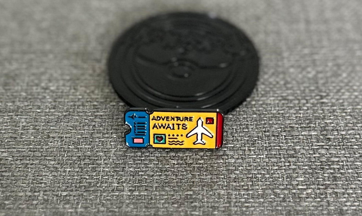 Odyssey Adventure Awaits Yellow Boarding Pass Collectible Pin Asia Exclusive