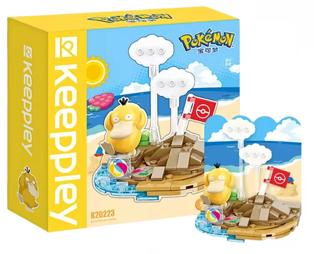 Keeppley Pokemon Beach Party Psyduck Building Blocks Set