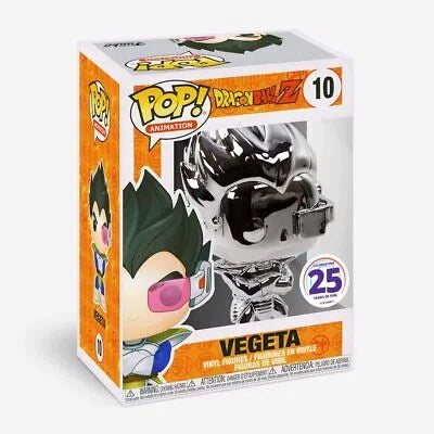 Funko Pop #10 Dragon Ball Z Vegeta Silver Chrome Funimation Exclusive