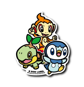 Pokemon Starters Chimchar, Piplup and Turtwig B-Side Label Sticker