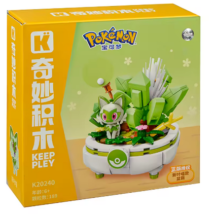 Keeppley Pokemon Sprigatito Bonsai Building Blocks Set