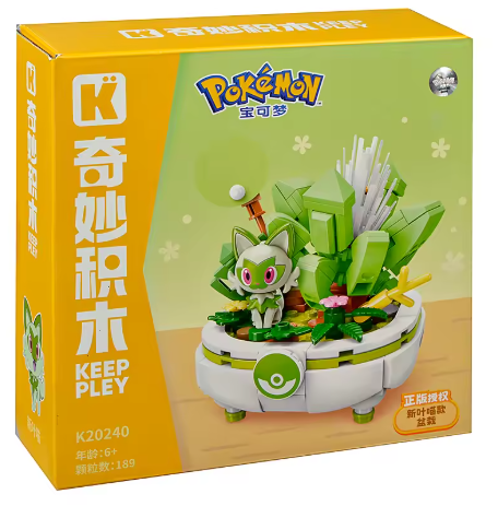 Keeppley Pokemon Sprigatito Bonsai Building Blocks Set